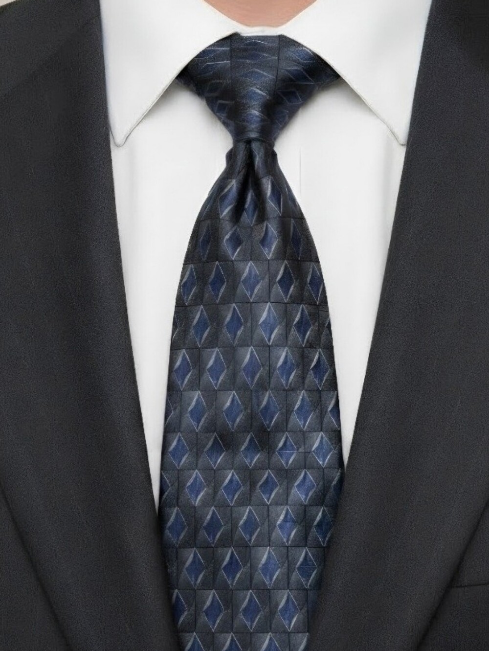Meeting Street Geometric Blue and Gray Tie